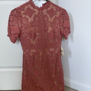 Altar’d State peach /nude lace dress XS
